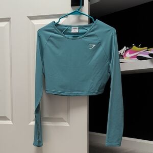 Gymshark Teal Long Sleeve Crop Top